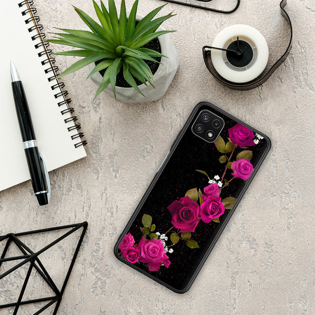 Flower Red Roses - Samsung Galaxy A22 5G θήκη