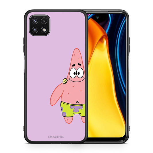 Θήκη Samsung A22 5G Friends Patrick από τη Smartfits με σχέδιο στο πίσω μέρος και μαύρο περίβλημα | Samsung A22 5G Friends Patrick case with colorful back and black bezels