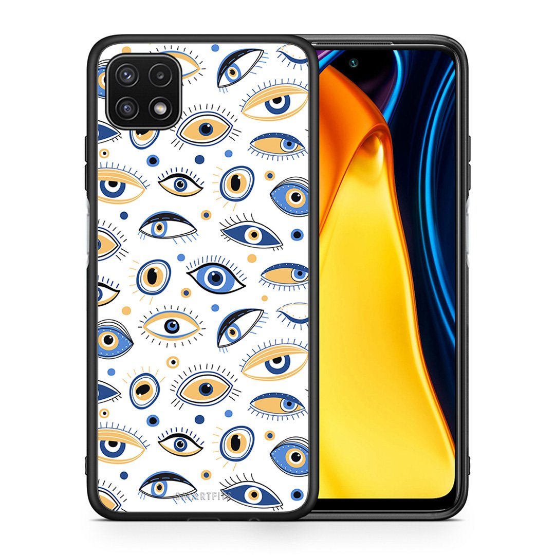 Θήκη Samsung A22 5G Ftou Ftou από τη Smartfits με σχέδιο στο πίσω μέρος και μαύρο περίβλημα | Samsung A22 5G Ftou Ftou case with colorful back and black bezels