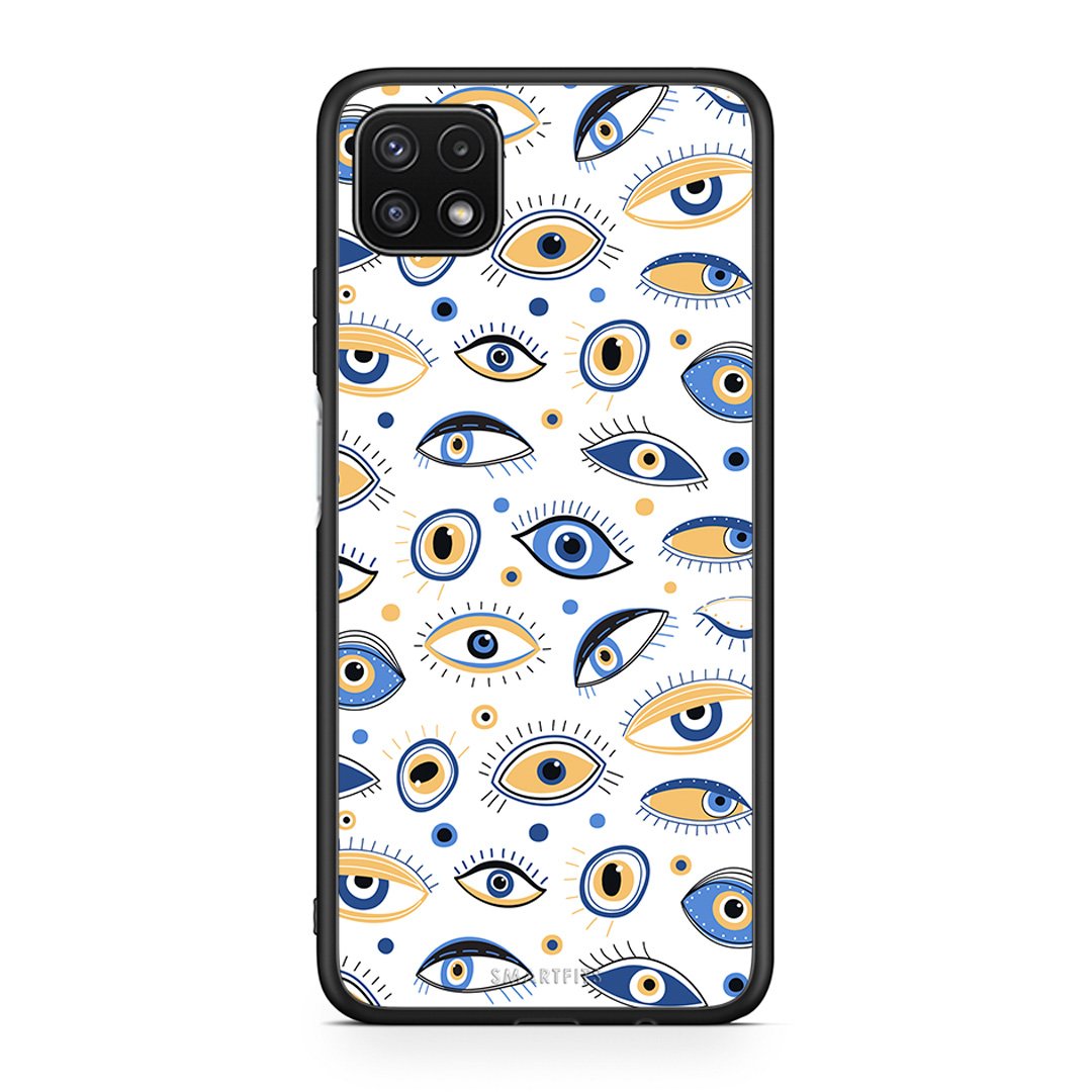 Samsung A22 5G Ftou Ftou θήκη από τη Smartfits με σχέδιο στο πίσω μέρος και μαύρο περίβλημα | Smartphone case with colorful back and black bezels by Smartfits