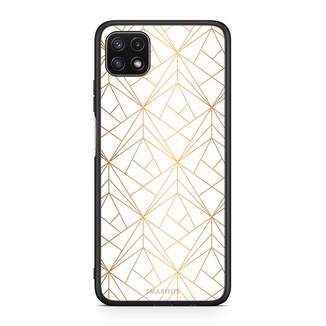 111 - Samsung A22 5G Luxury White Geometric case, cover, bumper