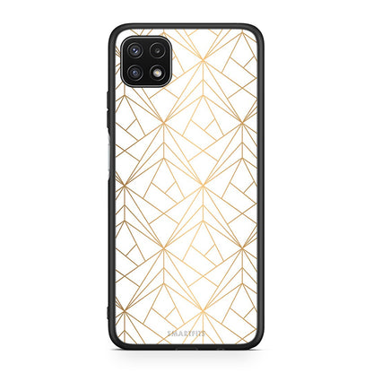 111 - Samsung A22 5G Luxury White Geometric case, cover, bumper