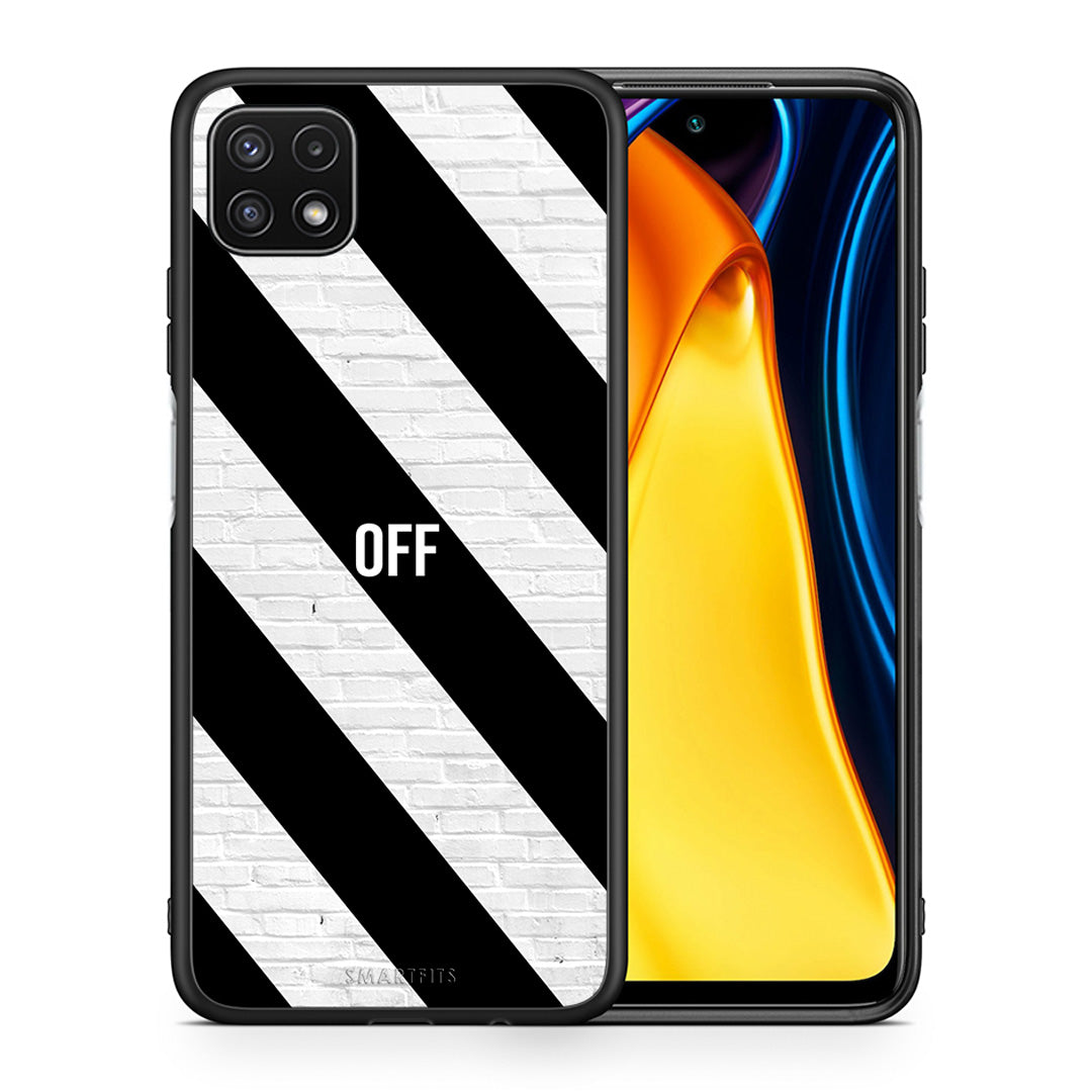 Θήκη Samsung A22 5G Get Off από τη Smartfits με σχέδιο στο πίσω μέρος και μαύρο περίβλημα | Samsung A22 5G Get Off case with colorful back and black bezels