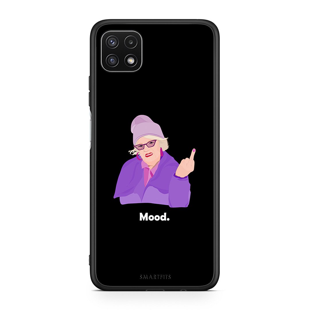 Samsung A22 5G Grandma Mood Black θήκη από τη Smartfits με σχέδιο στο πίσω μέρος και μαύρο περίβλημα | Smartphone case with colorful back and black bezels by Smartfits
