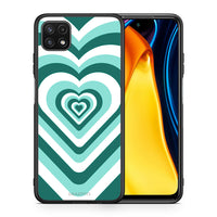 Thumbnail for Θήκη Samsung A22 5G Green Hearts από τη Smartfits με σχέδιο στο πίσω μέρος και μαύρο περίβλημα | Samsung A22 5G Green Hearts case with colorful back and black bezels