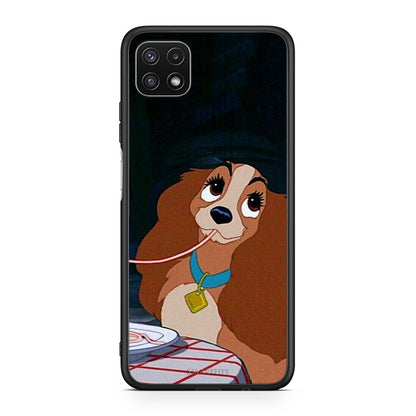 Samsung A22 5G Lady And Tramp 2 Θήκη Αγίου Βαλεντίνου από τη Smartfits με σχέδιο στο πίσω μέρος και μαύρο περίβλημα | Smartphone case with colorful back and black bezels by Smartfits