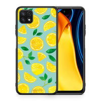 Thumbnail for Θήκη Samsung A22 5G Lemons από τη Smartfits με σχέδιο στο πίσω μέρος και μαύρο περίβλημα | Samsung A22 5G Lemons case with colorful back and black bezels