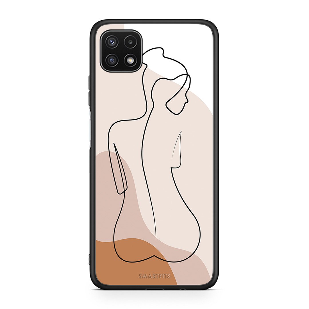 Samsung A22 5G LineArt Woman θήκη από τη Smartfits με σχέδιο στο πίσω μέρος και μαύρο περίβλημα | Smartphone case with colorful back and black bezels by Smartfits