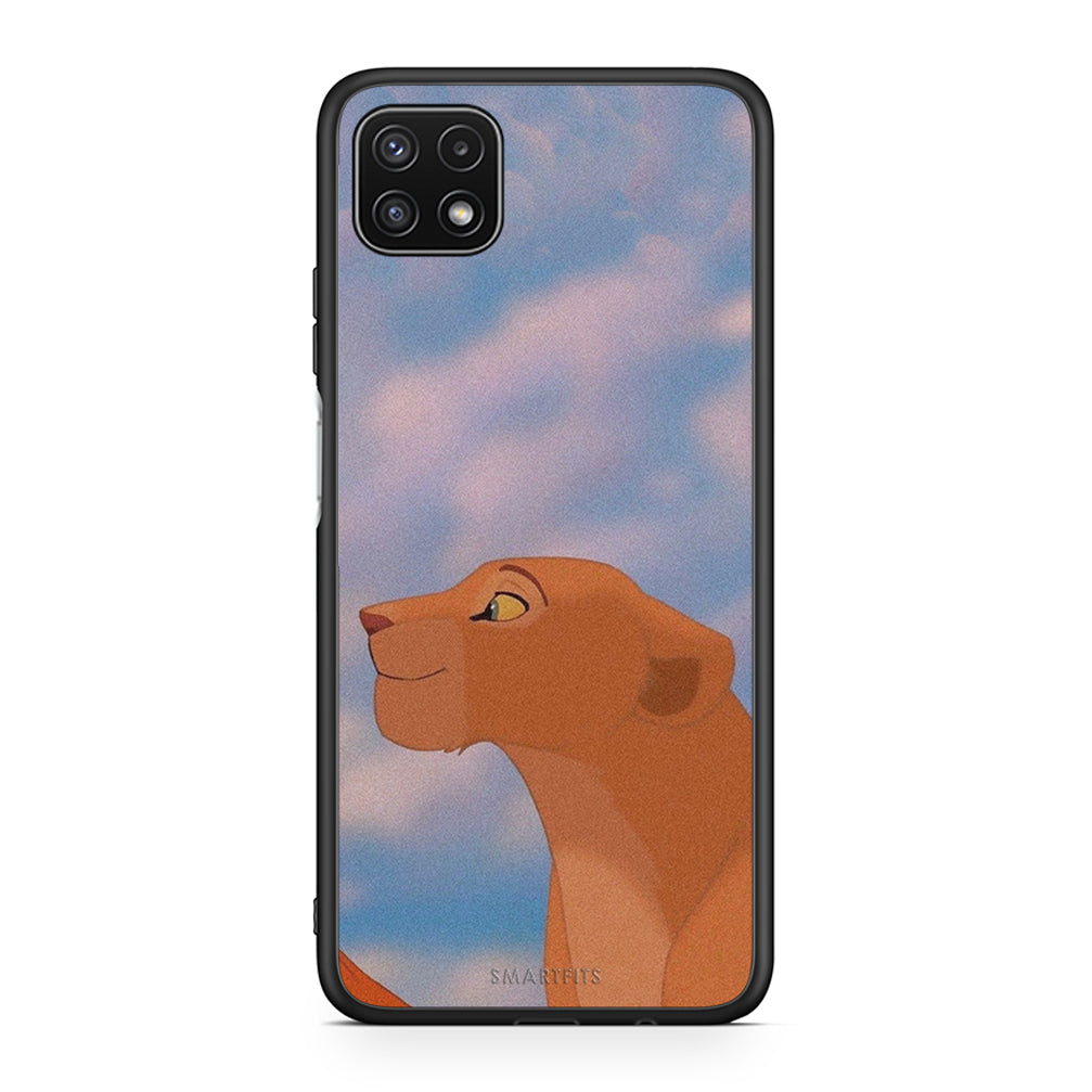 Samsung A22 5G Lion Love 2 Θήκη Αγίου Βαλεντίνου από τη Smartfits με σχέδιο στο πίσω μέρος και μαύρο περίβλημα | Smartphone case with colorful back and black bezels by Smartfits