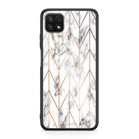 Thumbnail for 44 - Samsung A22 5G Gold Geometric Marble case, cover, bumper