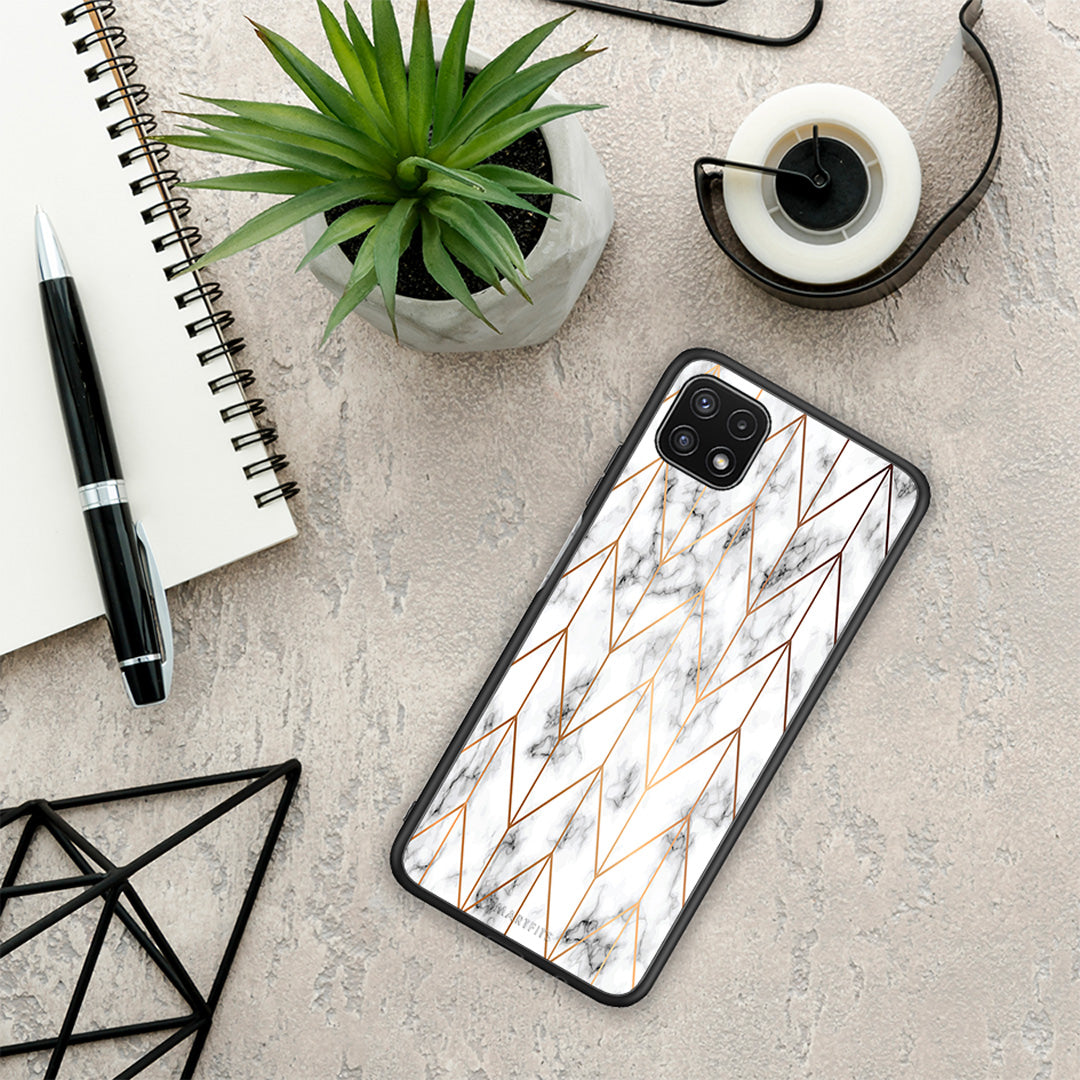 Marble Gold Geometric - Samsung Galaxy A22 5G θήκη