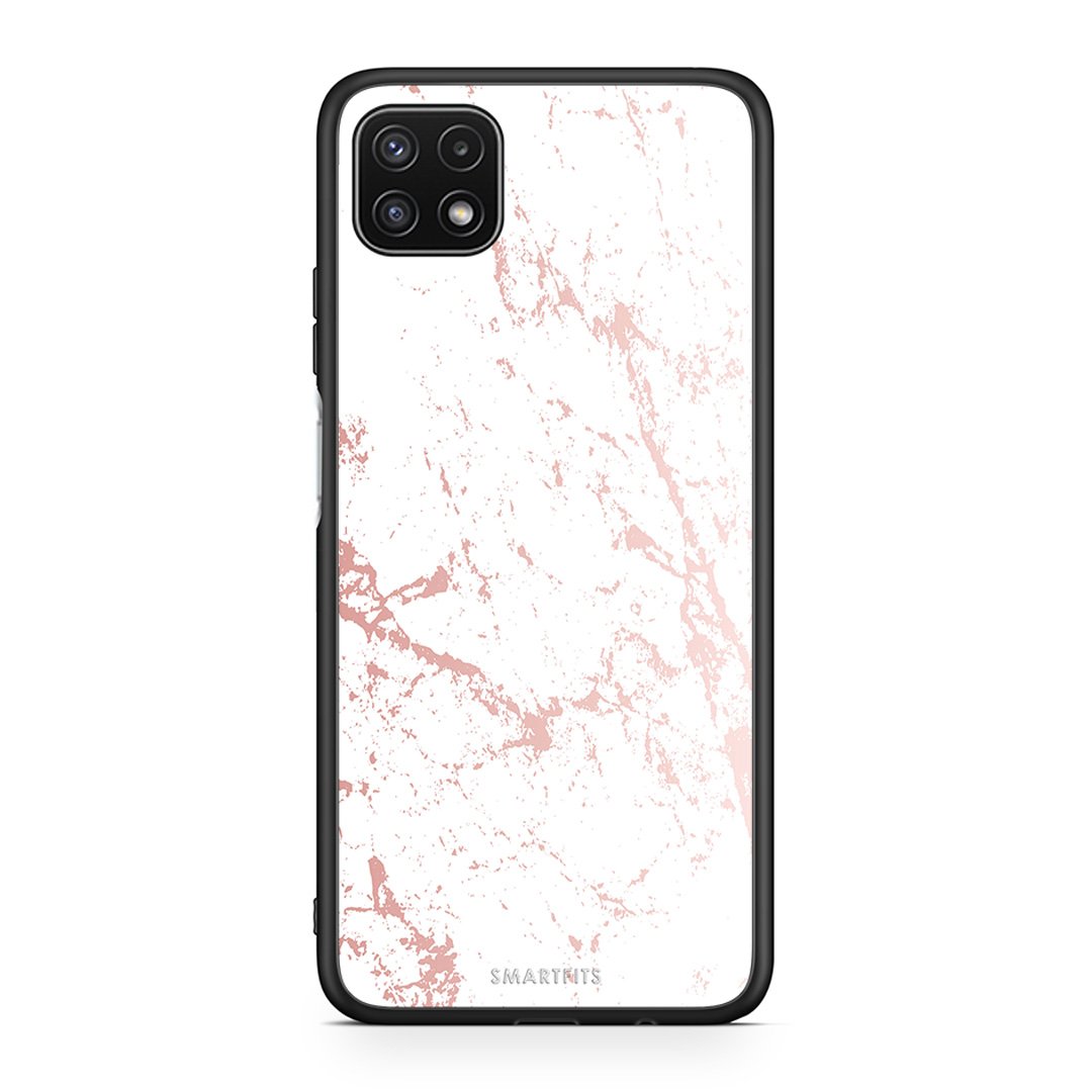 116 - Samsung A22 5G Pink Splash Marble case, cover, bumper
