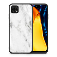 Thumbnail for Θήκη Samsung A22 5G White Marble από τη Smartfits με σχέδιο στο πίσω μέρος και μαύρο περίβλημα | Samsung A22 5G White Marble case with colorful back and black bezels