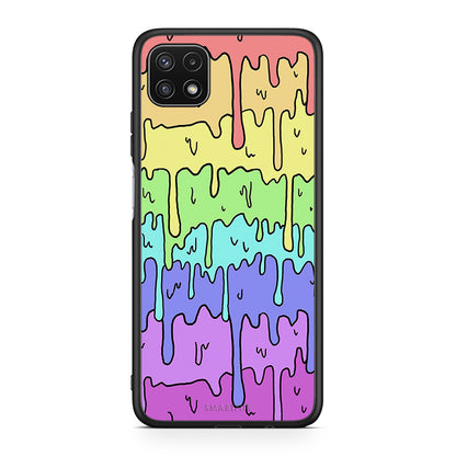 Samsung A22 5G Melting Rainbow θήκη από τη Smartfits με σχέδιο στο πίσω μέρος και μαύρο περίβλημα | Smartphone case with colorful back and black bezels by Smartfits