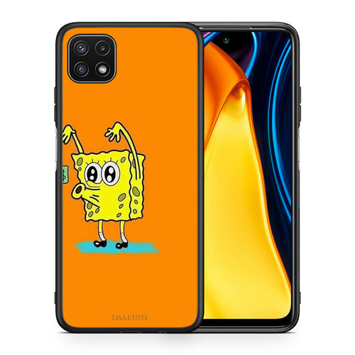 Θήκη Αγίου Βαλεντίνου Samsung A22 5G No Money 2 από τη Smartfits με σχέδιο στο πίσω μέρος και μαύρο περίβλημα | Samsung A22 5G No Money 2 case with colorful back and black bezels