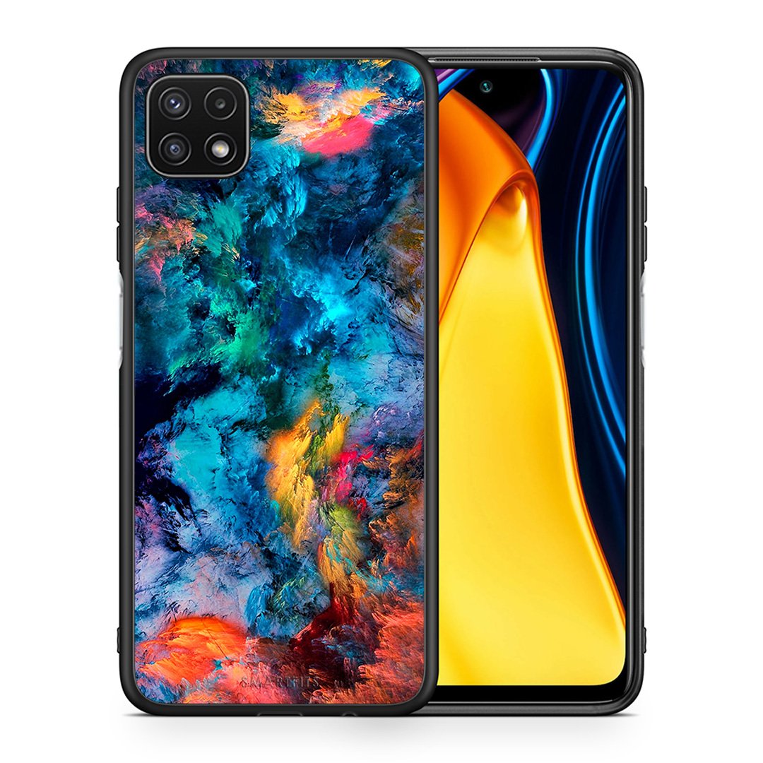 Θήκη Samsung A22 5G Crayola Paint από τη Smartfits με σχέδιο στο πίσω μέρος και μαύρο περίβλημα | Samsung A22 5G Crayola Paint case with colorful back and black bezels