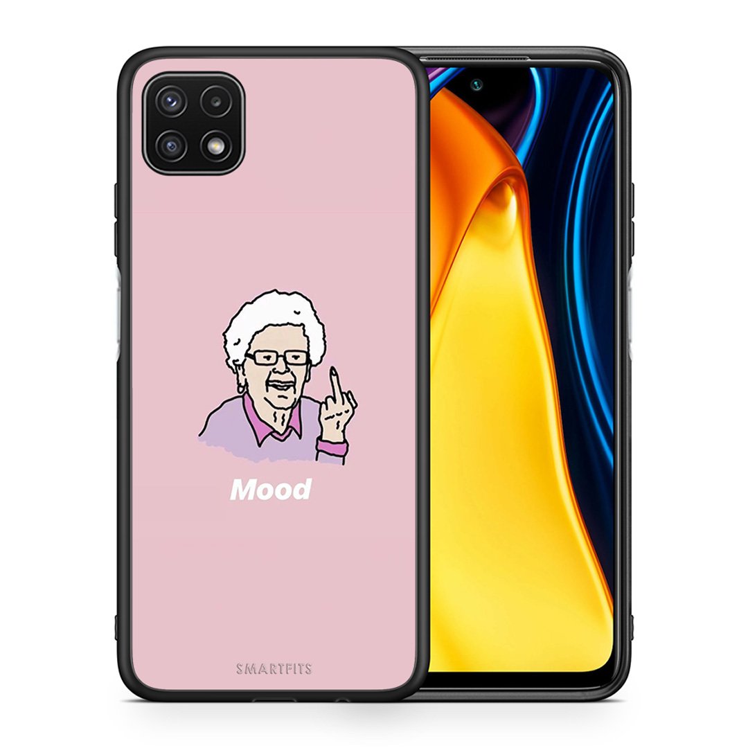 Θήκη Samsung A22 5G Mood PopArt από τη Smartfits με σχέδιο στο πίσω μέρος και μαύρο περίβλημα | Samsung A22 5G Mood PopArt case with colorful back and black bezels