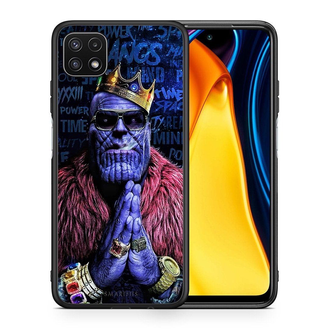 Θήκη Samsung A22 5G Thanos PopArt από τη Smartfits με σχέδιο στο πίσω μέρος και μαύρο περίβλημα | Samsung A22 5G Thanos PopArt case with colorful back and black bezels