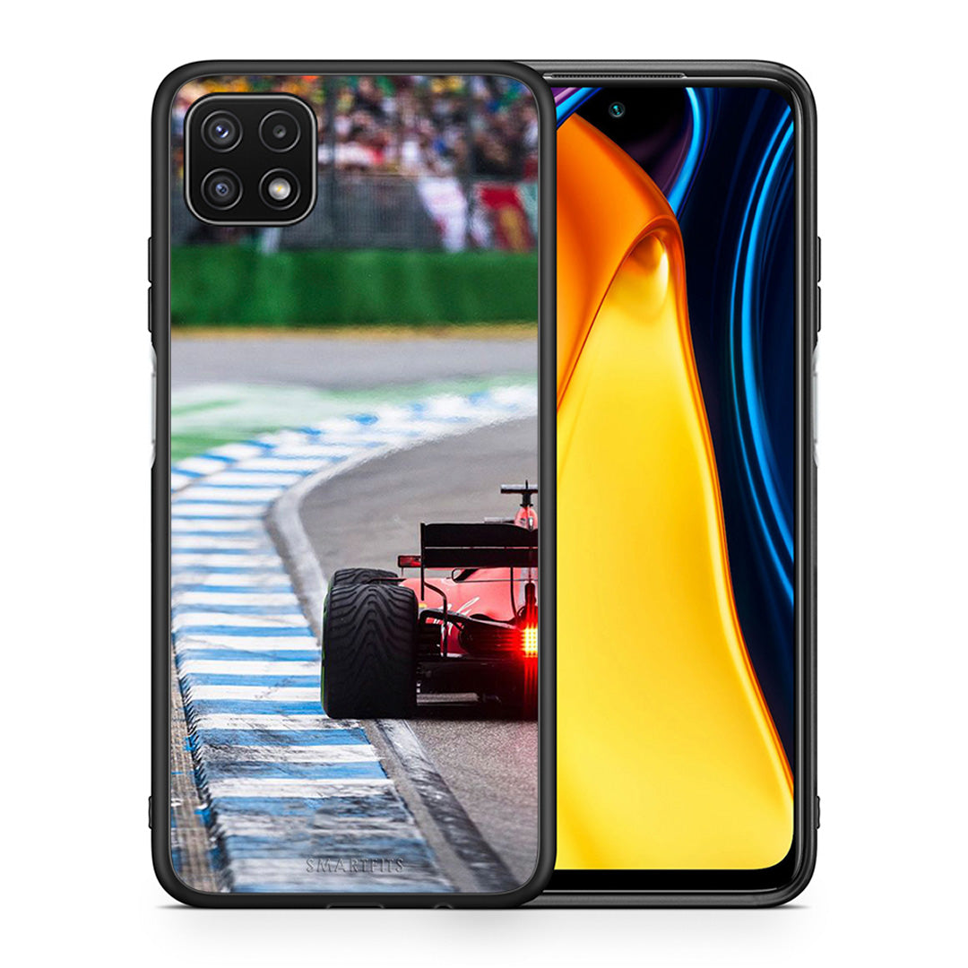 Θήκη Samsung A22 5G Racing Vibes από τη Smartfits με σχέδιο στο πίσω μέρος και μαύρο περίβλημα | Samsung A22 5G Racing Vibes case with colorful back and black bezels