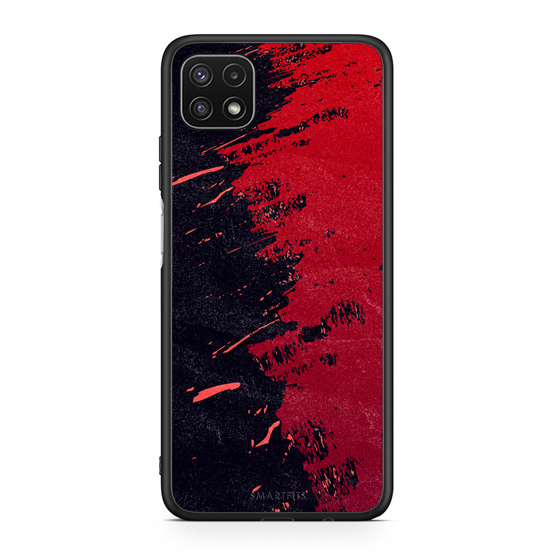Samsung A22 5G Red Paint Θήκη Αγίου Βαλεντίνου από τη Smartfits με σχέδιο στο πίσω μέρος και μαύρο περίβλημα | Smartphone case with colorful back and black bezels by Smartfits