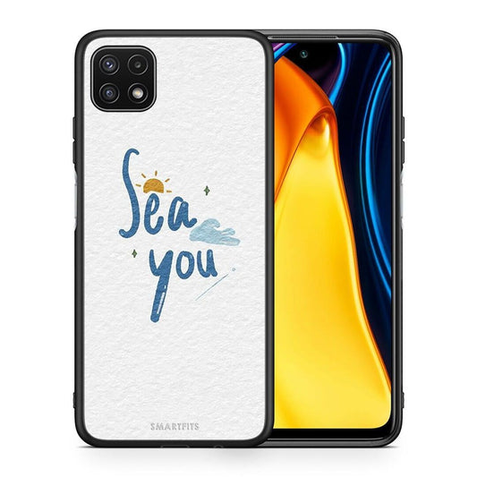 Θήκη Samsung A22 5G Sea You από τη Smartfits με σχέδιο στο πίσω μέρος και μαύρο περίβλημα | Samsung A22 5G Sea You case with colorful back and black bezels