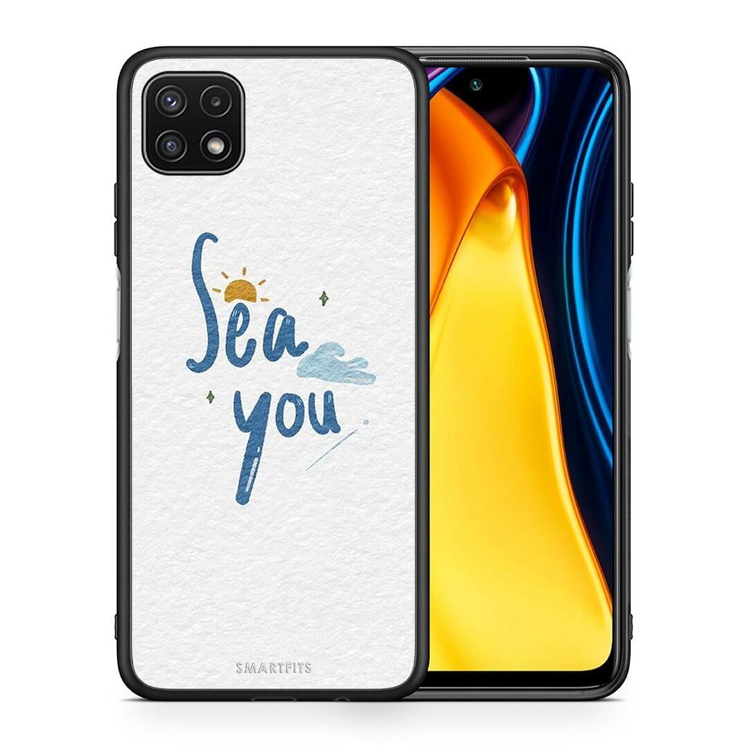 Θήκη Samsung A22 5G Sea You από τη Smartfits με σχέδιο στο πίσω μέρος και μαύρο περίβλημα | Samsung A22 5G Sea You case with colorful back and black bezels