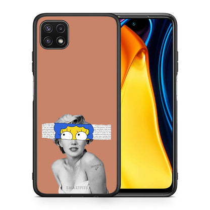 Θήκη Samsung A22 5G Sim Merilyn από τη Smartfits με σχέδιο στο πίσω μέρος και μαύρο περίβλημα | Samsung A22 5G Sim Merilyn case with colorful back and black bezels