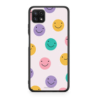 Thumbnail for Samsung A22 5G Smiley Faces θήκη από τη Smartfits με σχέδιο στο πίσω μέρος και μαύρο περίβλημα | Smartphone case with colorful back and black bezels by Smartfits