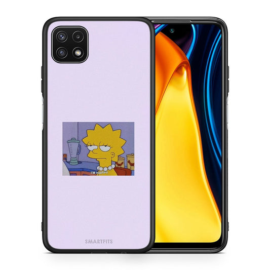 Θήκη Samsung A22 5G So Happy από τη Smartfits με σχέδιο στο πίσω μέρος και μαύρο περίβλημα | Samsung A22 5G So Happy case with colorful back and black bezels