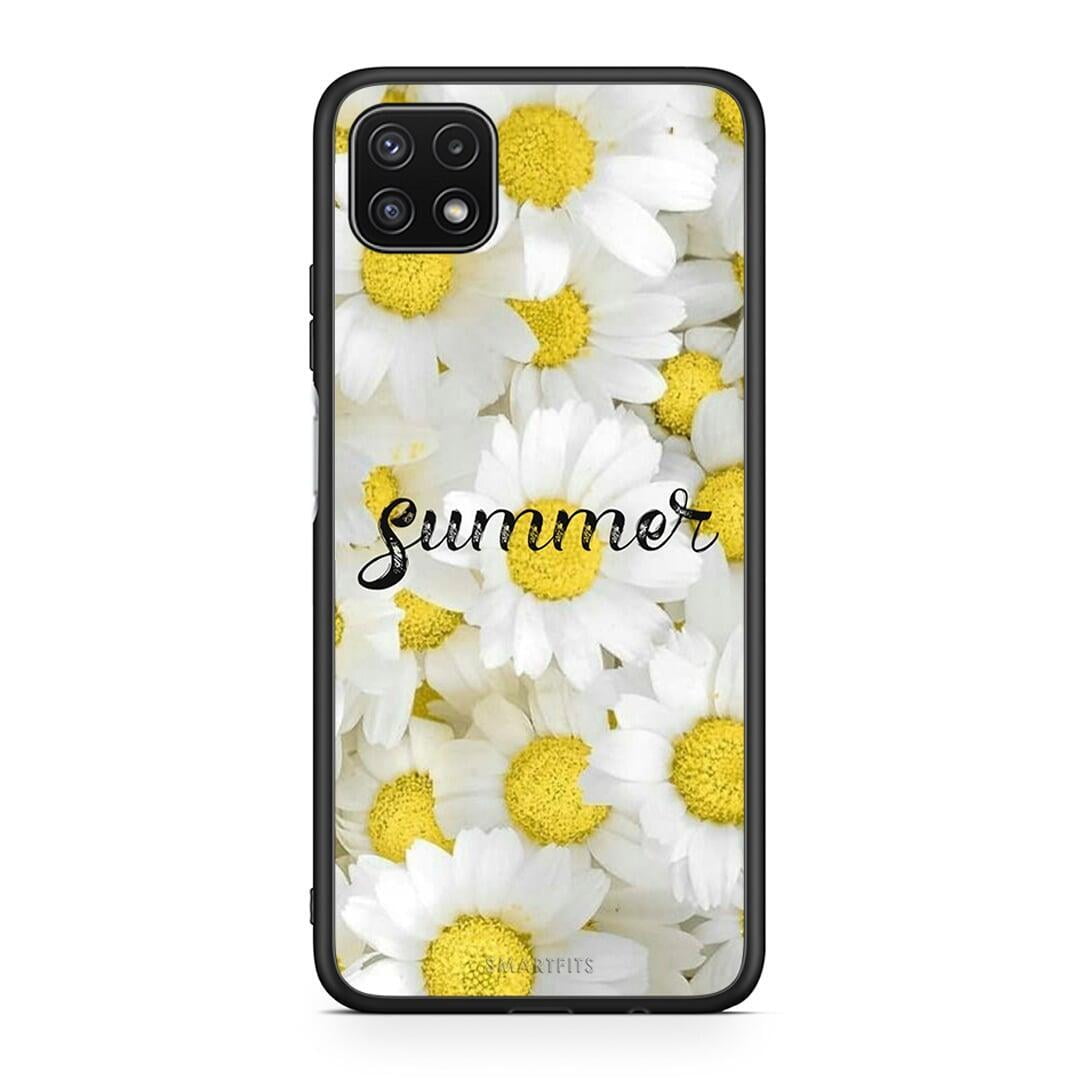 Samsung A22 5G Summer Daisies Θήκη από τη Smartfits με σχέδιο στο πίσω μέρος και μαύρο περίβλημα | Smartphone case with colorful back and black bezels by Smartfits