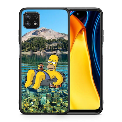 Θήκη Samsung A22 5G Summer Happiness από τη Smartfits με σχέδιο στο πίσω μέρος και μαύρο περίβλημα | Samsung A22 5G Summer Happiness case with colorful back and black bezels