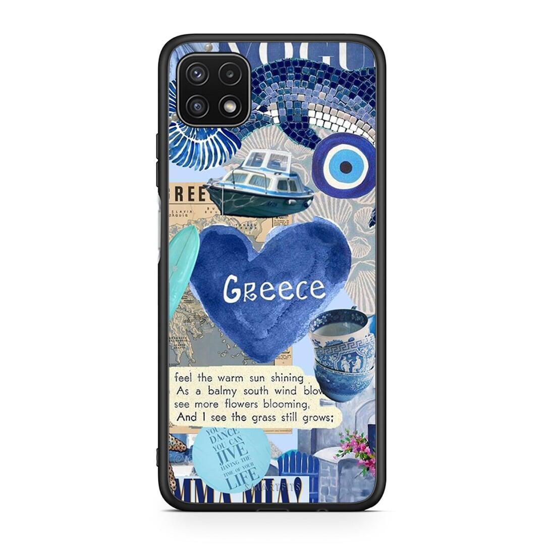 Samsung A22 5G Summer In Greece Θήκη από τη Smartfits με σχέδιο στο πίσω μέρος και μαύρο περίβλημα | Smartphone case with colorful back and black bezels by Smartfits