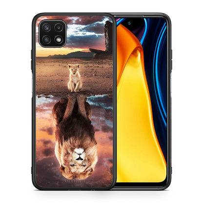 Θήκη Αγίου Βαλεντίνου Samsung A22 5G Sunset Dreams από τη Smartfits με σχέδιο στο πίσω μέρος και μαύρο περίβλημα | Samsung A22 5G Sunset Dreams case with colorful back and black bezels