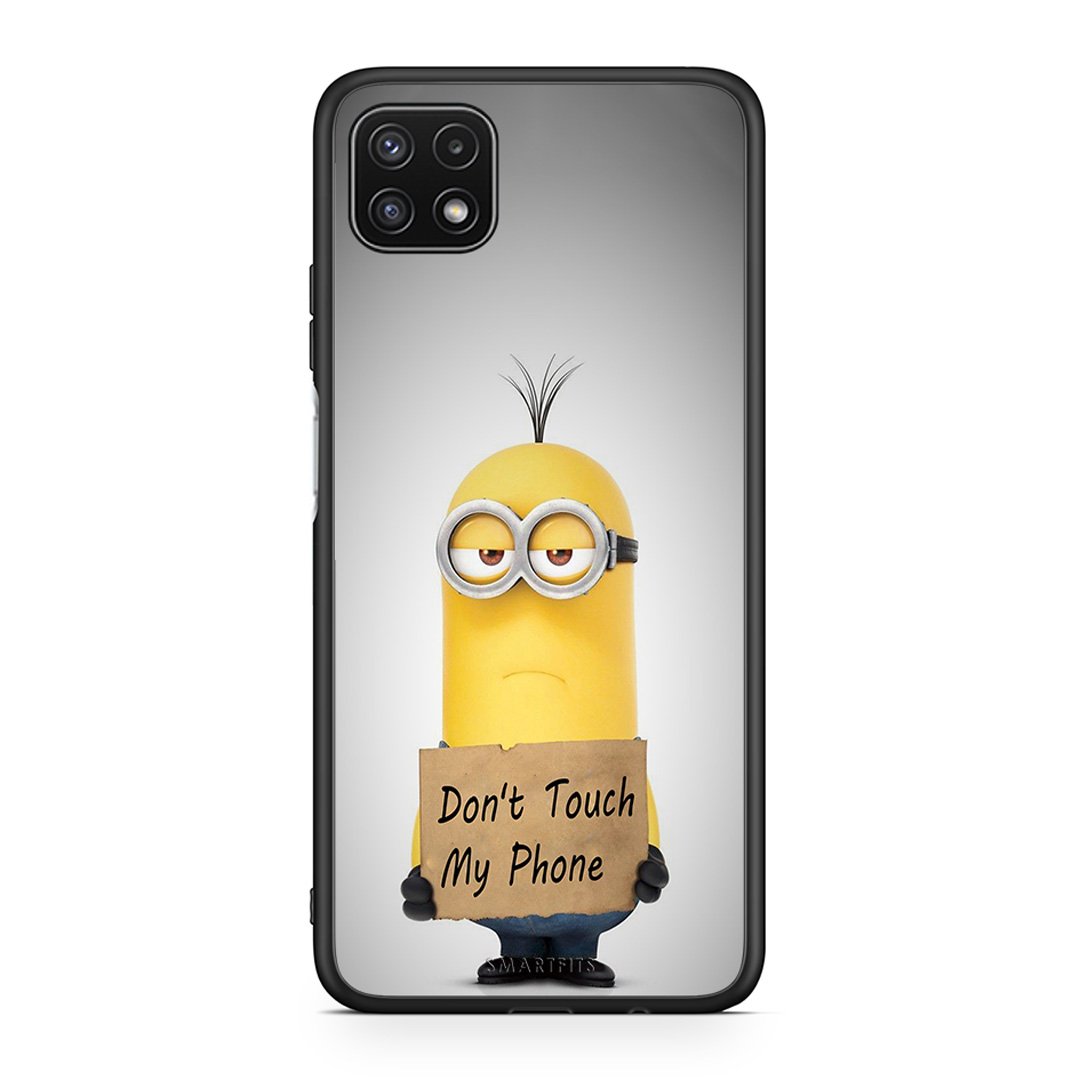 4 - Samsung A22 5G Minion Text case, cover, bumper