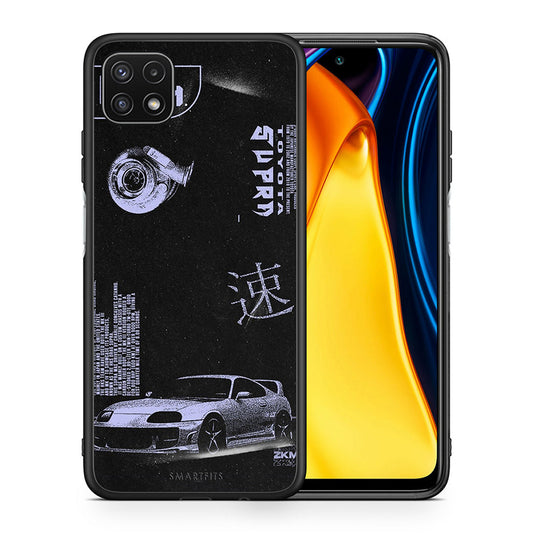 Θήκη Αγίου Βαλεντίνου Samsung A22 5G Tokyo Drift από τη Smartfits με σχέδιο στο πίσω μέρος και μαύρο περίβλημα | Samsung A22 5G Tokyo Drift case with colorful back and black bezels