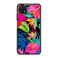 Thumbnail for Samsung A22 5G Tropical Flowers θήκη από τη Smartfits με σχέδιο στο πίσω μέρος και μαύρο περίβλημα | Smartphone case with colorful back and black bezels by Smartfits