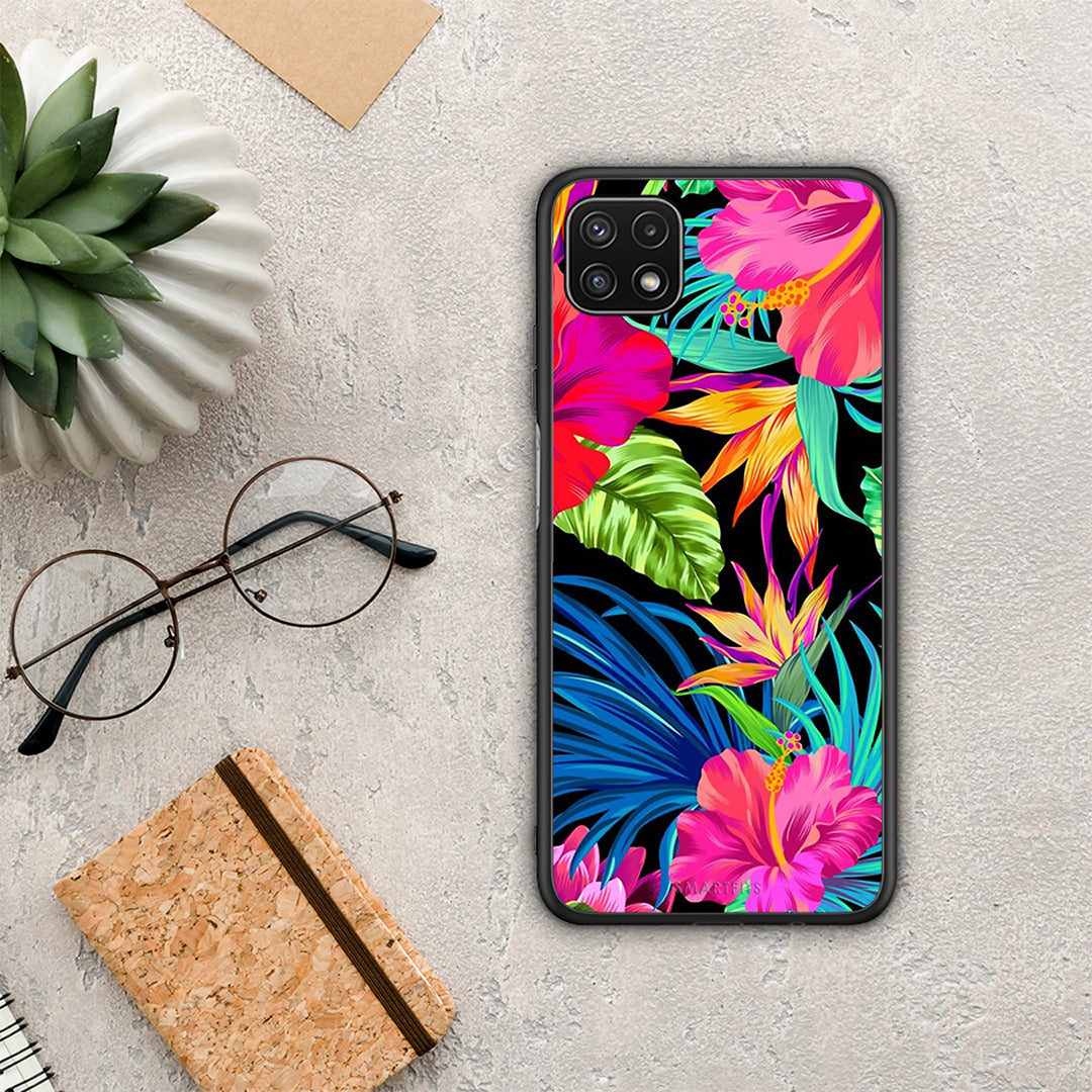 Tropical Flowers - Samsung Galaxy A22 5G θήκη