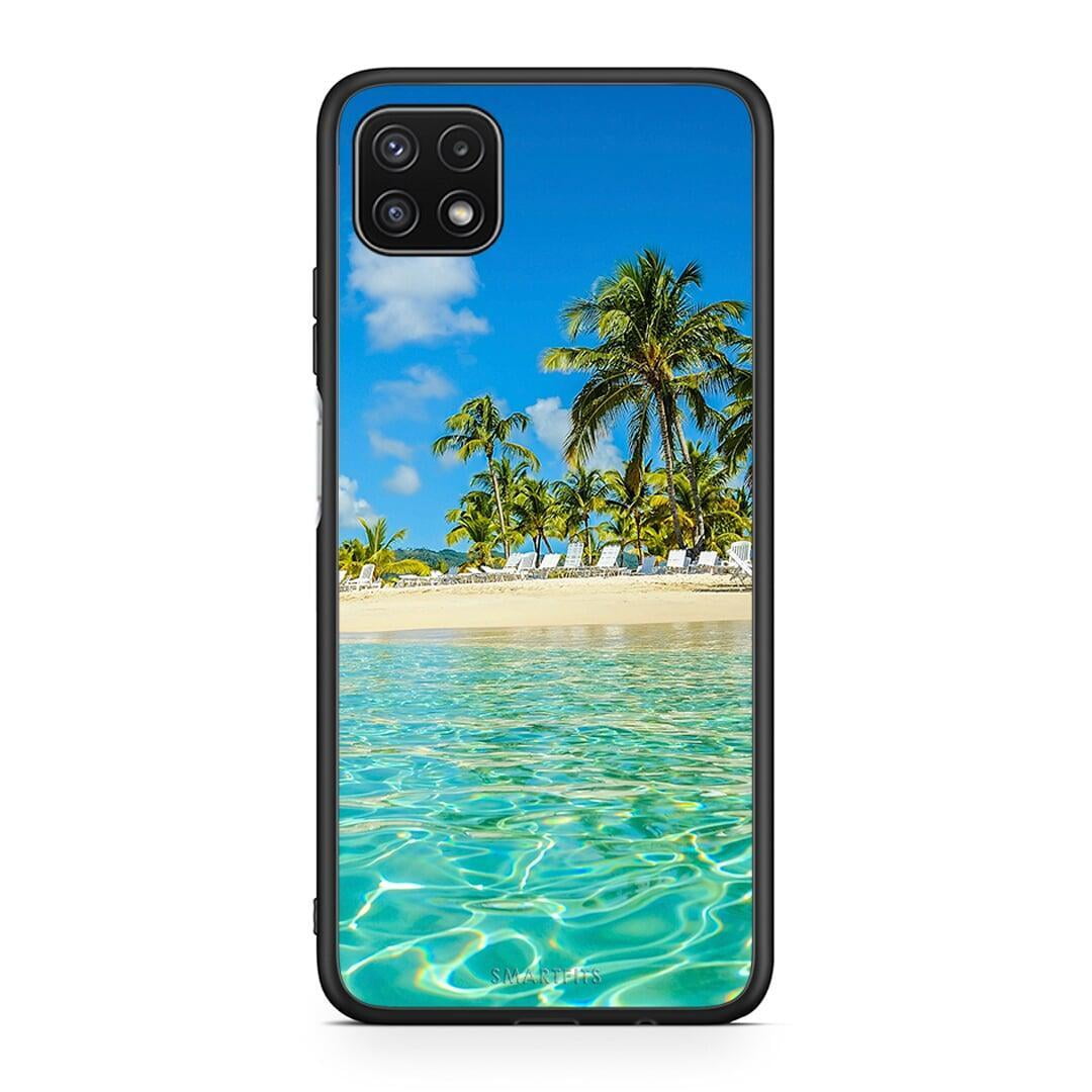 Samsung A22 5G Tropical Vibes Θήκη από τη Smartfits με σχέδιο στο πίσω μέρος και μαύρο περίβλημα | Smartphone case with colorful back and black bezels by Smartfits