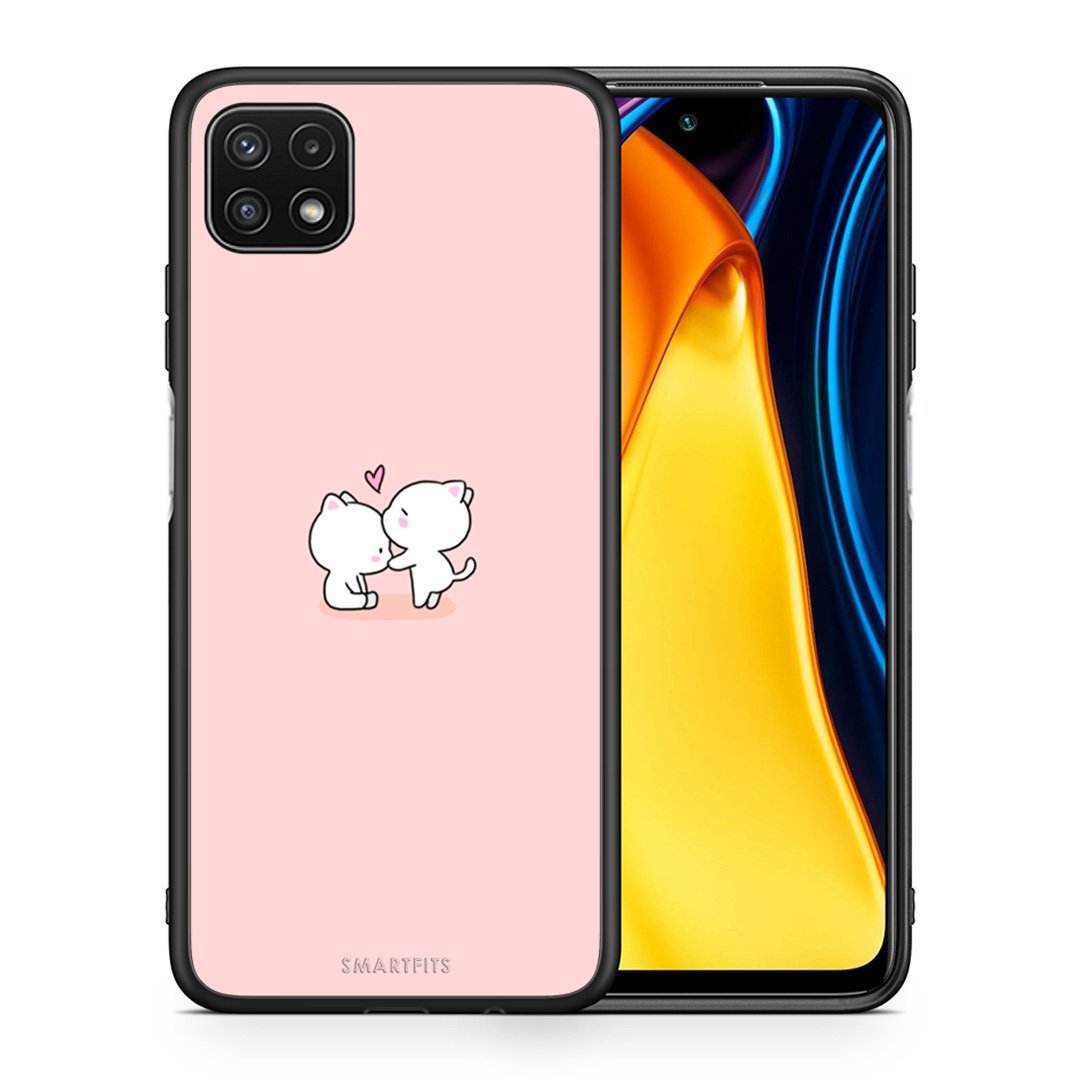 Θήκη Samsung A22 5G Love Valentine από τη Smartfits με σχέδιο στο πίσω μέρος και μαύρο περίβλημα | Samsung A22 5G Love Valentine case with colorful back and black bezels