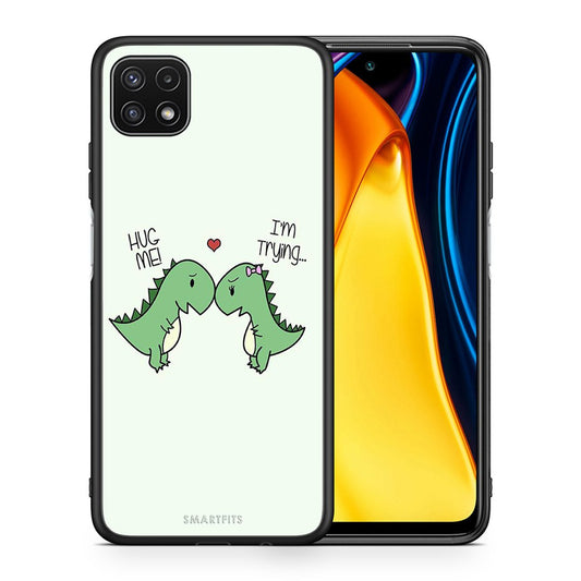 Θήκη Samsung A22 5G Rex Valentine από τη Smartfits με σχέδιο στο πίσω μέρος και μαύρο περίβλημα | Samsung A22 5G Rex Valentine case with colorful back and black bezels