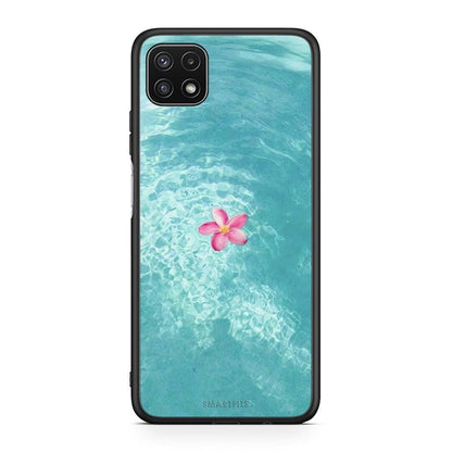 Samsung A22 5G Water Flower Θήκη από τη Smartfits με σχέδιο στο πίσω μέρος και μαύρο περίβλημα | Smartphone case with colorful back and black bezels by Smartfits