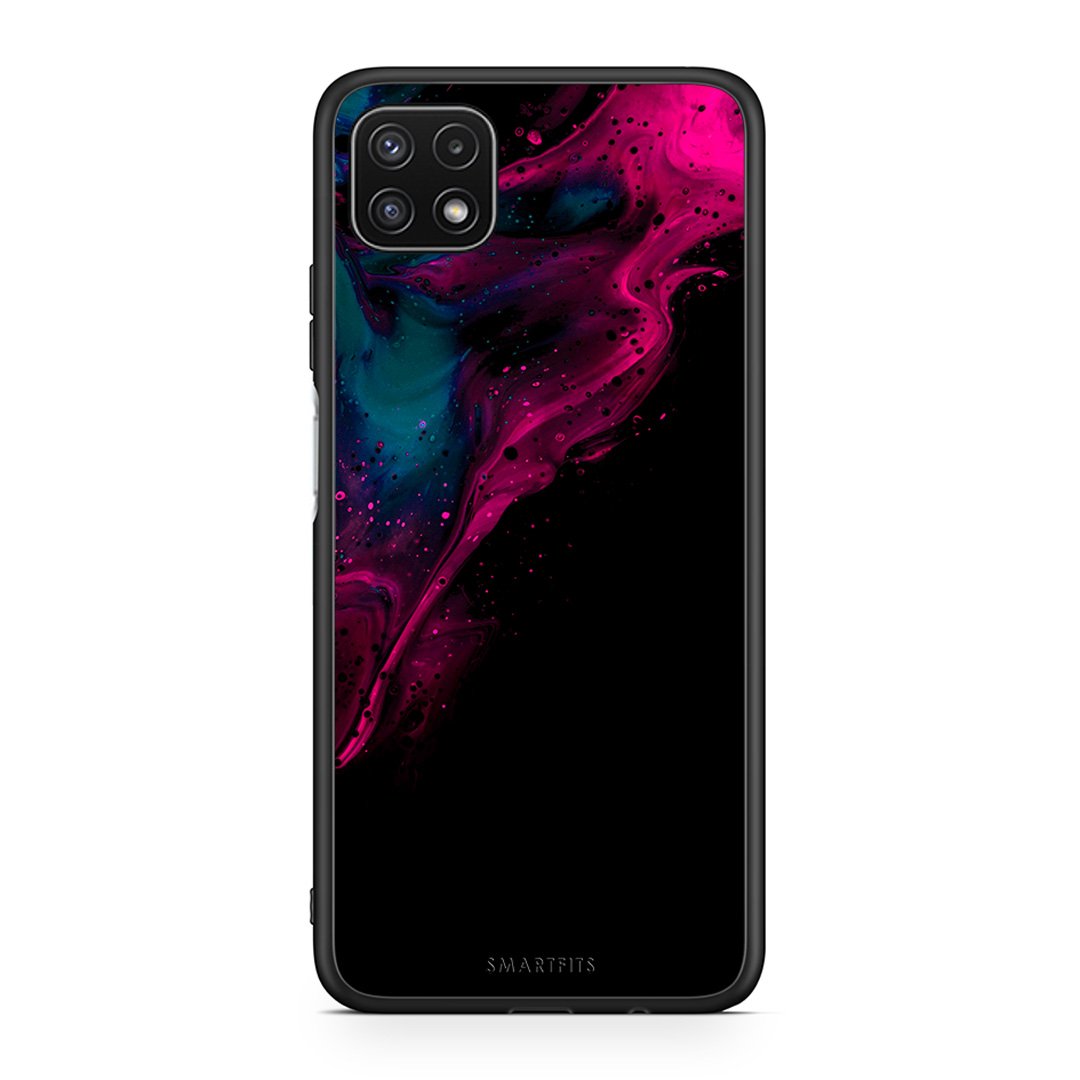 4 - Samsung A22 5G Pink Black Watercolor case, cover, bumper