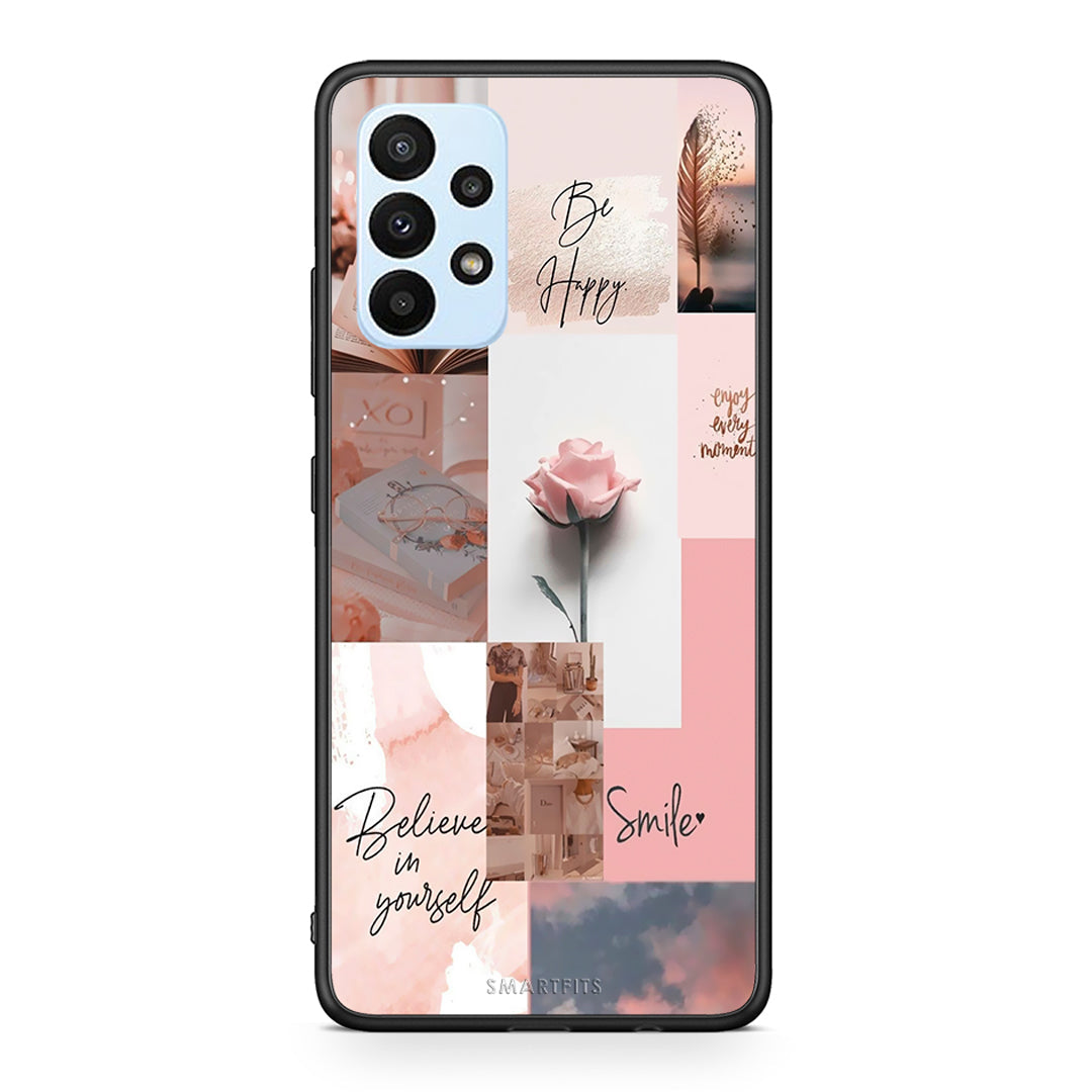 Samsung A23 Aesthetic Collage θήκη από τη Smartfits με σχέδιο στο πίσω μέρος και μαύρο περίβλημα | Smartphone case with colorful back and black bezels by Smartfits