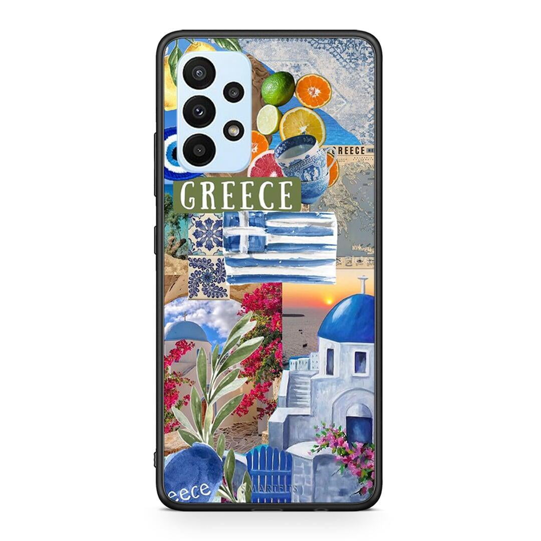 Samsung A23 All Greek Θήκη από τη Smartfits με σχέδιο στο πίσω μέρος και μαύρο περίβλημα | Smartphone case with colorful back and black bezels by Smartfits