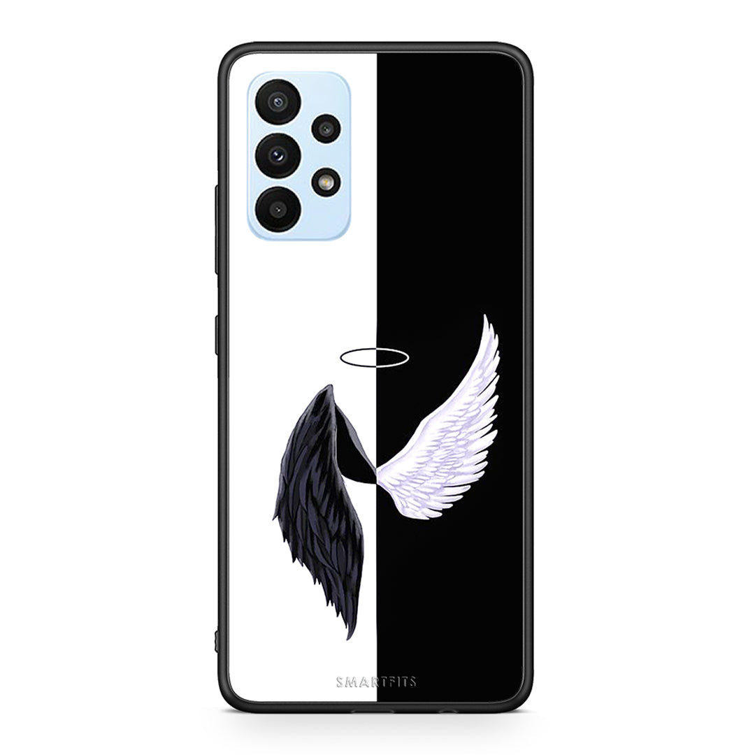 Samsung A23 Angels Demons θήκη από τη Smartfits με σχέδιο στο πίσω μέρος και μαύρο περίβλημα | Smartphone case with colorful back and black bezels by Smartfits
