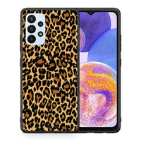 Thumbnail for Θήκη Samsung A23 Leopard Animal από τη Smartfits με σχέδιο στο πίσω μέρος και μαύρο περίβλημα | Samsung A23 Leopard Animal case with colorful back and black bezels