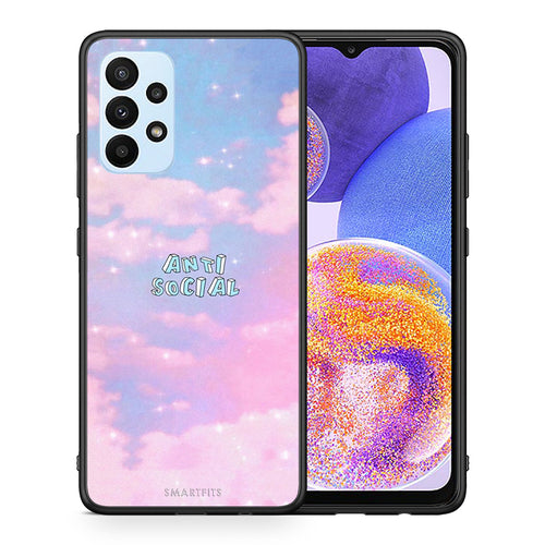 Θήκη Αγίου Βαλεντίνου Samsung A23 Anti Social από τη Smartfits με σχέδιο στο πίσω μέρος και μαύρο περίβλημα | Samsung A23 Anti Social case with colorful back and black bezels