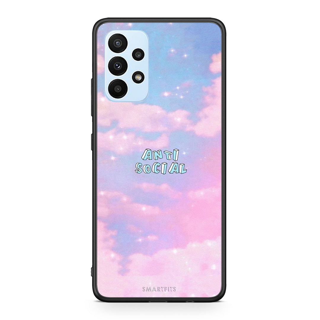 Samsung A23 Anti Social Θήκη Αγίου Βαλεντίνου από τη Smartfits με σχέδιο στο πίσω μέρος και μαύρο περίβλημα | Smartphone case with colorful back and black bezels by Smartfits