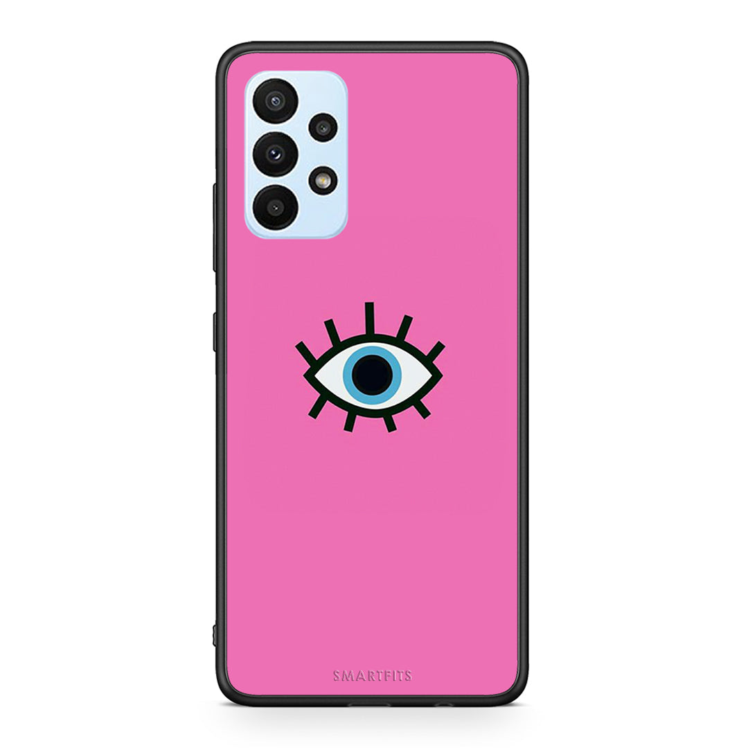 Samsung A23 Blue Eye Pink θήκη από τη Smartfits με σχέδιο στο πίσω μέρος και μαύρο περίβλημα | Smartphone case with colorful back and black bezels by Smartfits