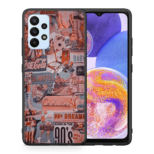 Θήκη Samsung A23 Born In 90s από τη Smartfits με σχέδιο στο πίσω μέρος και μαύρο περίβλημα | Samsung A23 Born In 90s case with colorful back and black bezels